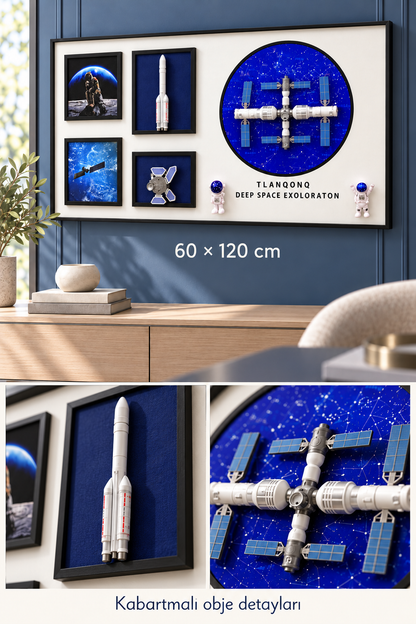 Dekoratif Uzay Temalı 3D Tablo *45925*4* TUTKU-3928