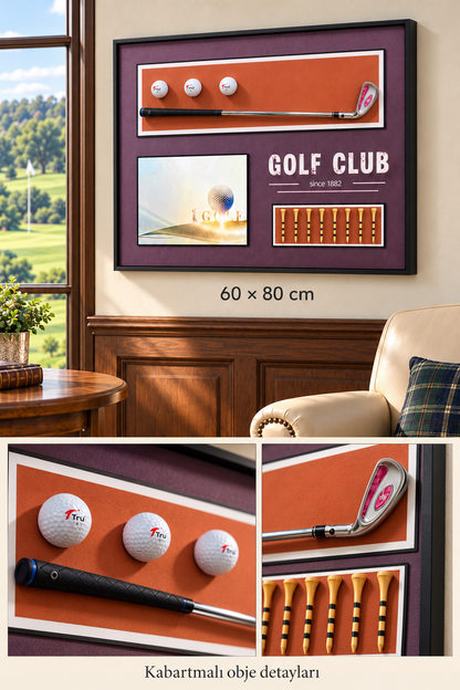 Golf Temalı Kabartmalı 3D Dekoratif Tablo *45927*6* TUTKU-3930