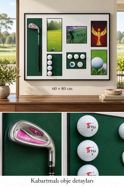 Golf Temalı Kabartmalı 3D Dekoratif Tablo *45927*6* TUTKU-3930