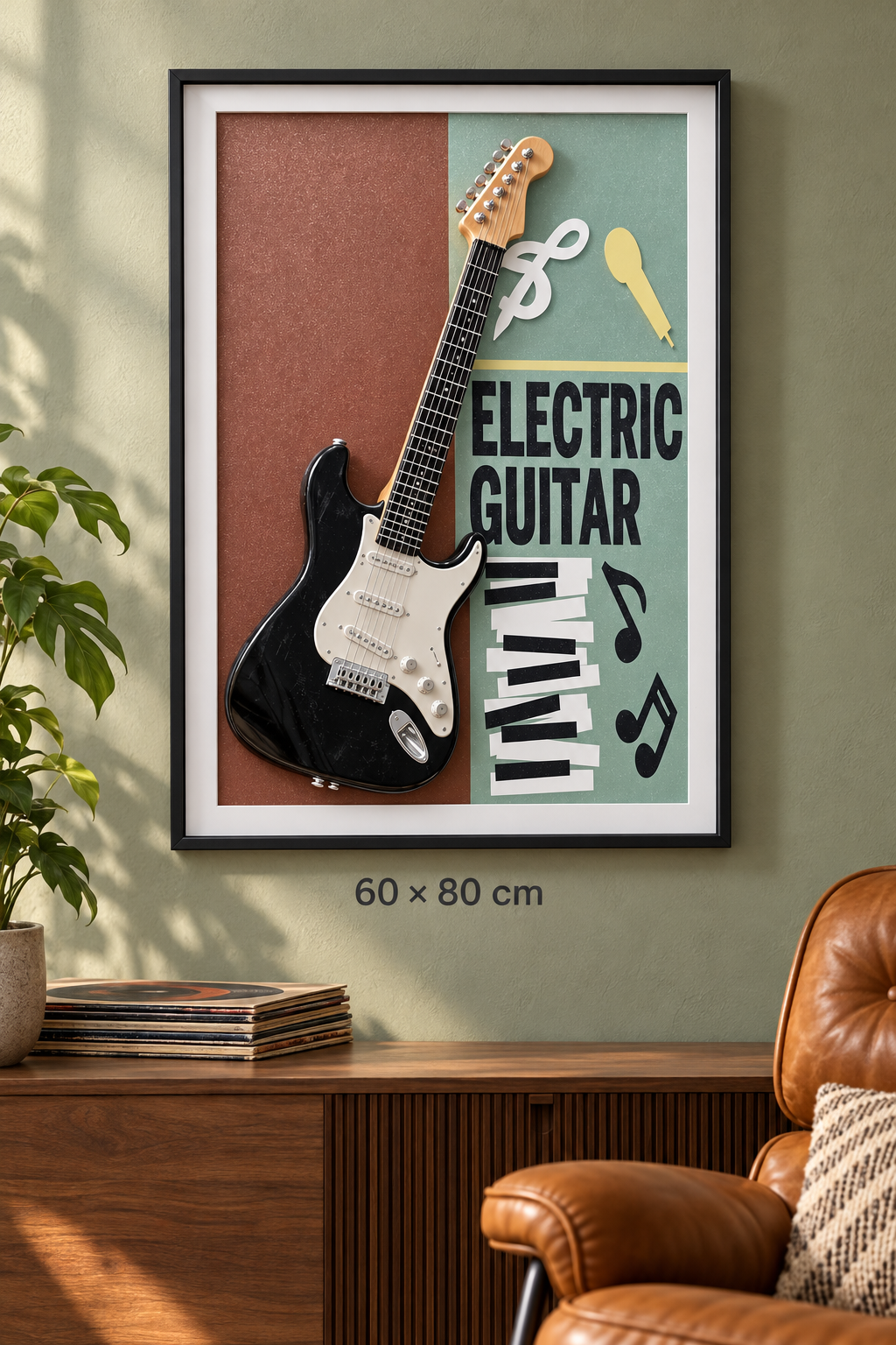 Kabartmalı Elektro Gitar Dekoratif Tablo *45931*6* TUTKU-3920