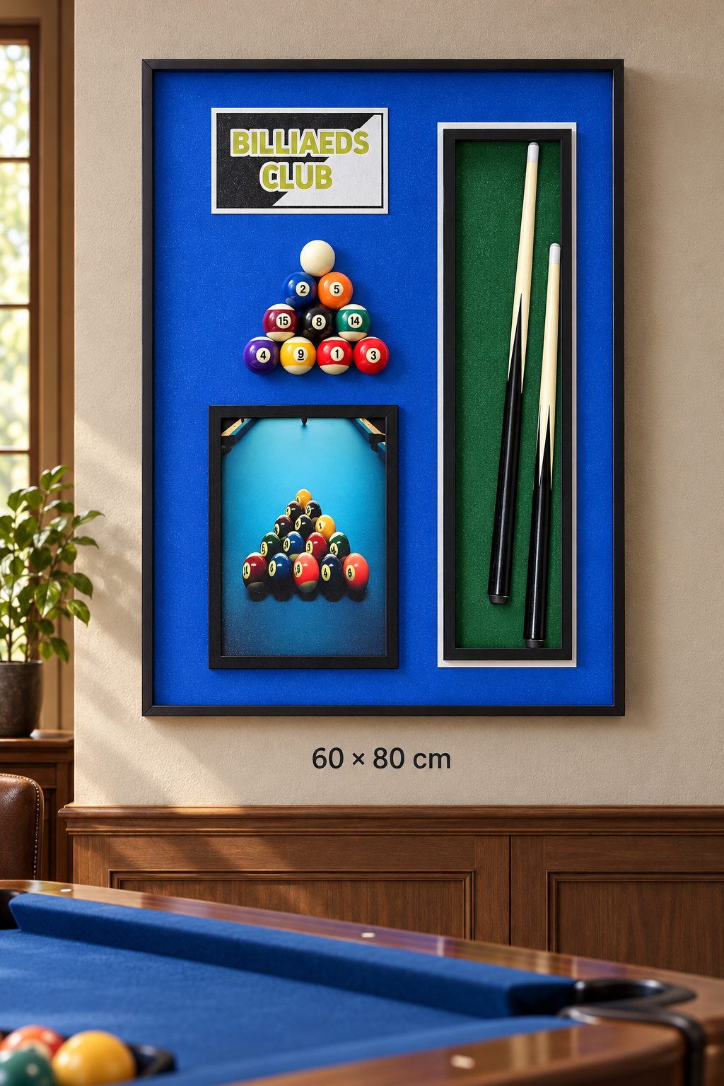 Kabartmalı Bilardo Temalı Dekoratif Tablo *45933*6* TUTKU-3935