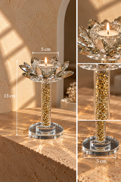 Lotus Gold Kristal Mumluk - 13 cm *41192* TUTKU-2722
