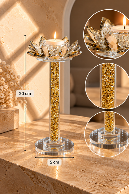 Lotus Gold Kristal Mumluk - 20 cm *41194* TUTKU-2720