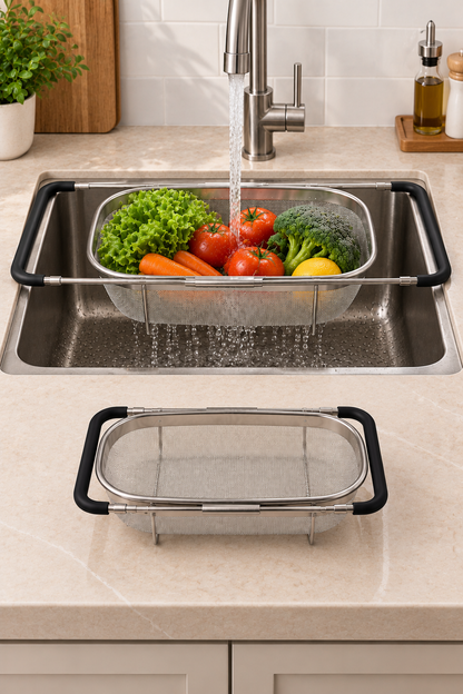 Çelik Katlanır Lavabo Süzgeci  (24x34)*45136* KOD: TUTKU-3639