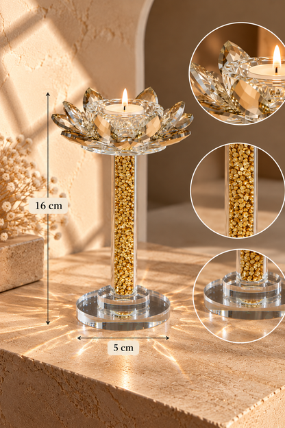 Lotus Gold Kristal Mumluk - 16 cm *41193* TUTKU-2721