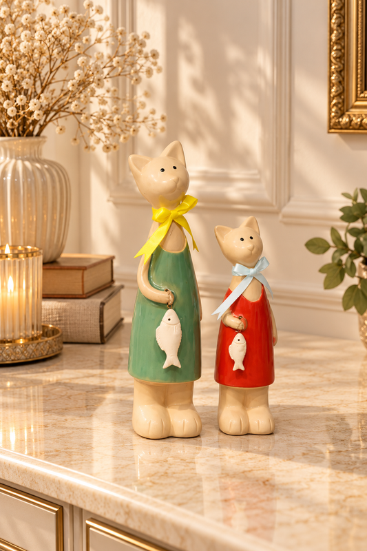 2'li Dekoratif Kedi Biblo 25-18 Cm