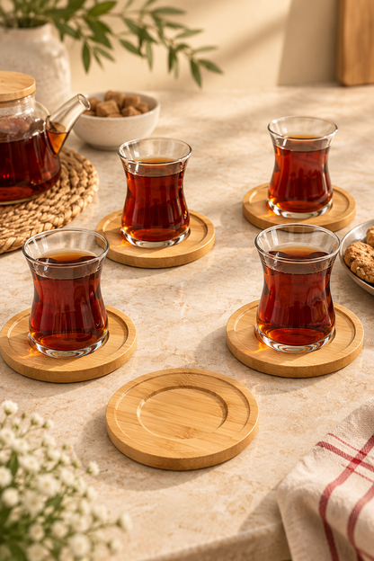 10 Cm Bambu Yuvarlak Çay Tabağı (Adet)