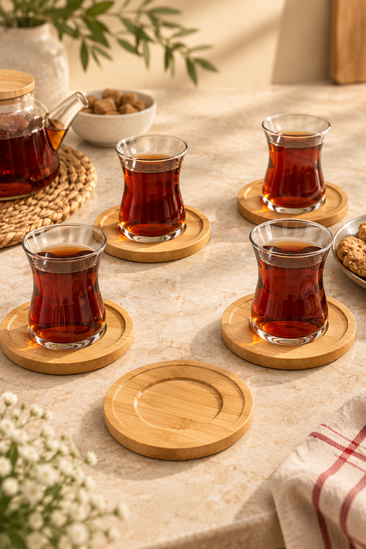 10 Cm Bambu Yuvarlak Çay Tabağı (Adet) KOD: TUTKU-1917
