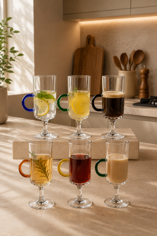 400 Ml Ayaklı Cam Latte Bardak (Adet) KOD: TUTKU-3122