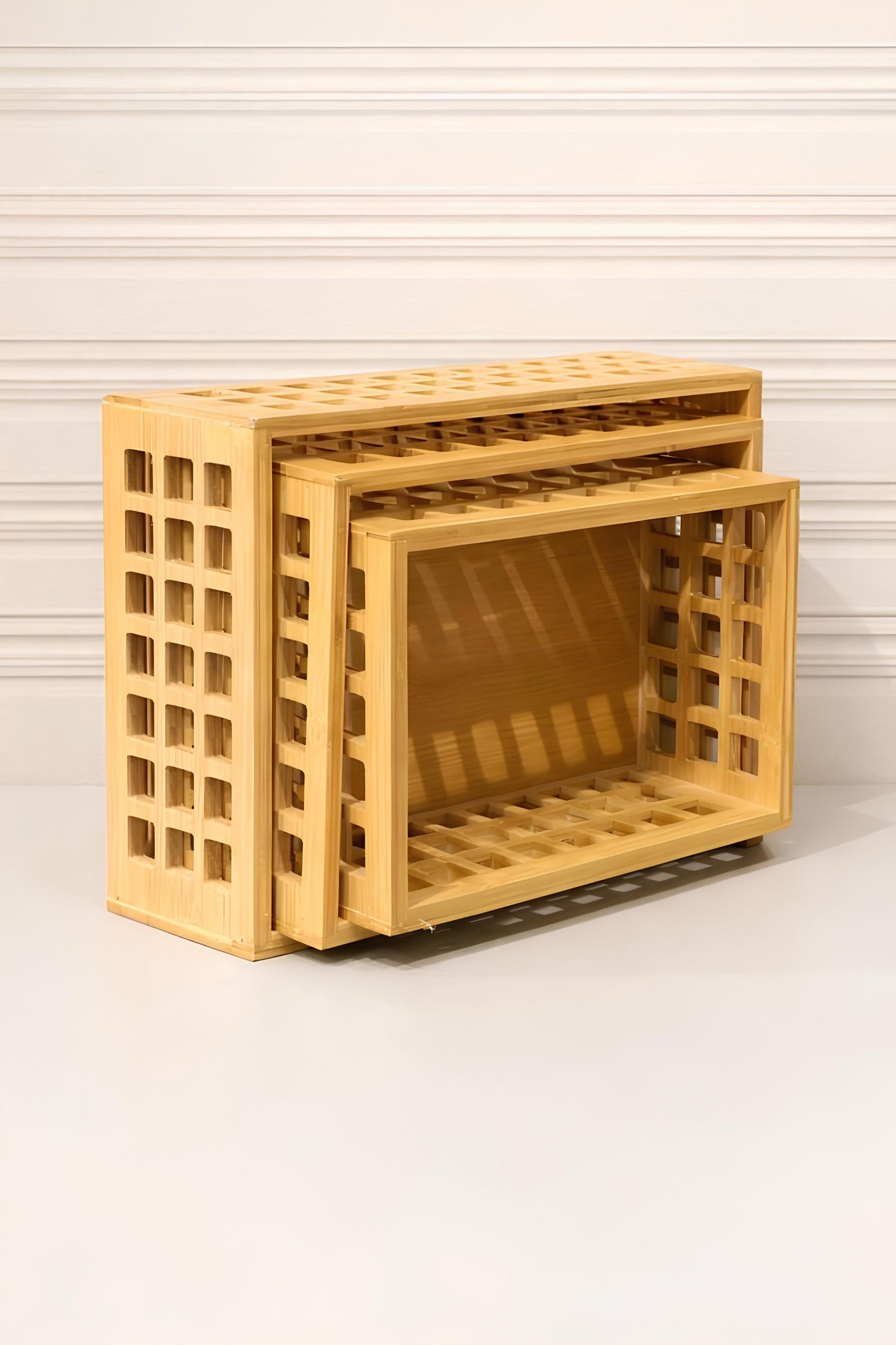 3'lü Bambu Çok Amaçlı Sepet Organizer (33-30-26 Cm) KOD: TUTKU-1579