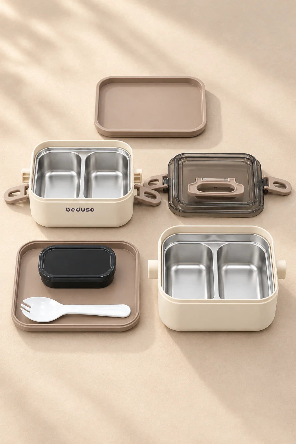 2 Katlı Kare Lunch Box 1200 ml *45340*12* TUTKU-3738