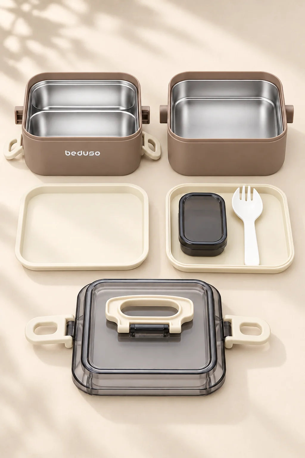 2 Katlı Kare Lunch Box 1200 ml *45340*12* TUTKU-3738
