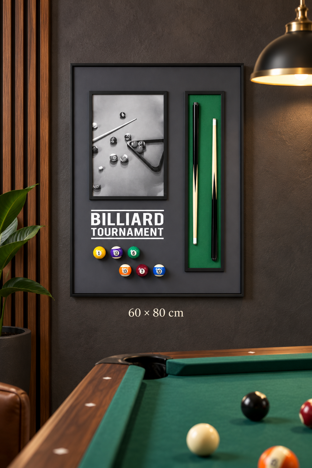 Kabartmalı Bilardo Temalı Dekoratif Tablo *45933*6* TUTKU-3935