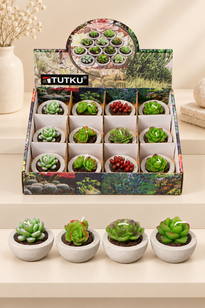 Saksılı Çiçek Mum *0547* KOD: TUTKU-2477