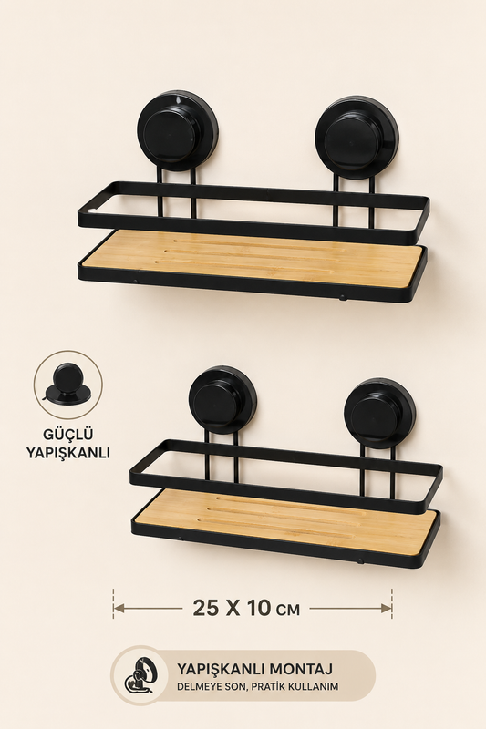 Metal Bambu Banyo Rafı Tekli KOD: TUTKU-3572