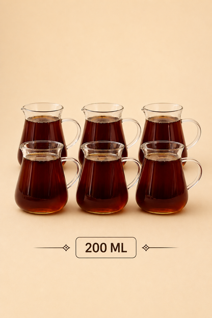 6'lı Kulplu Cam Çay Bardağı KOD: TUTKU-3195
