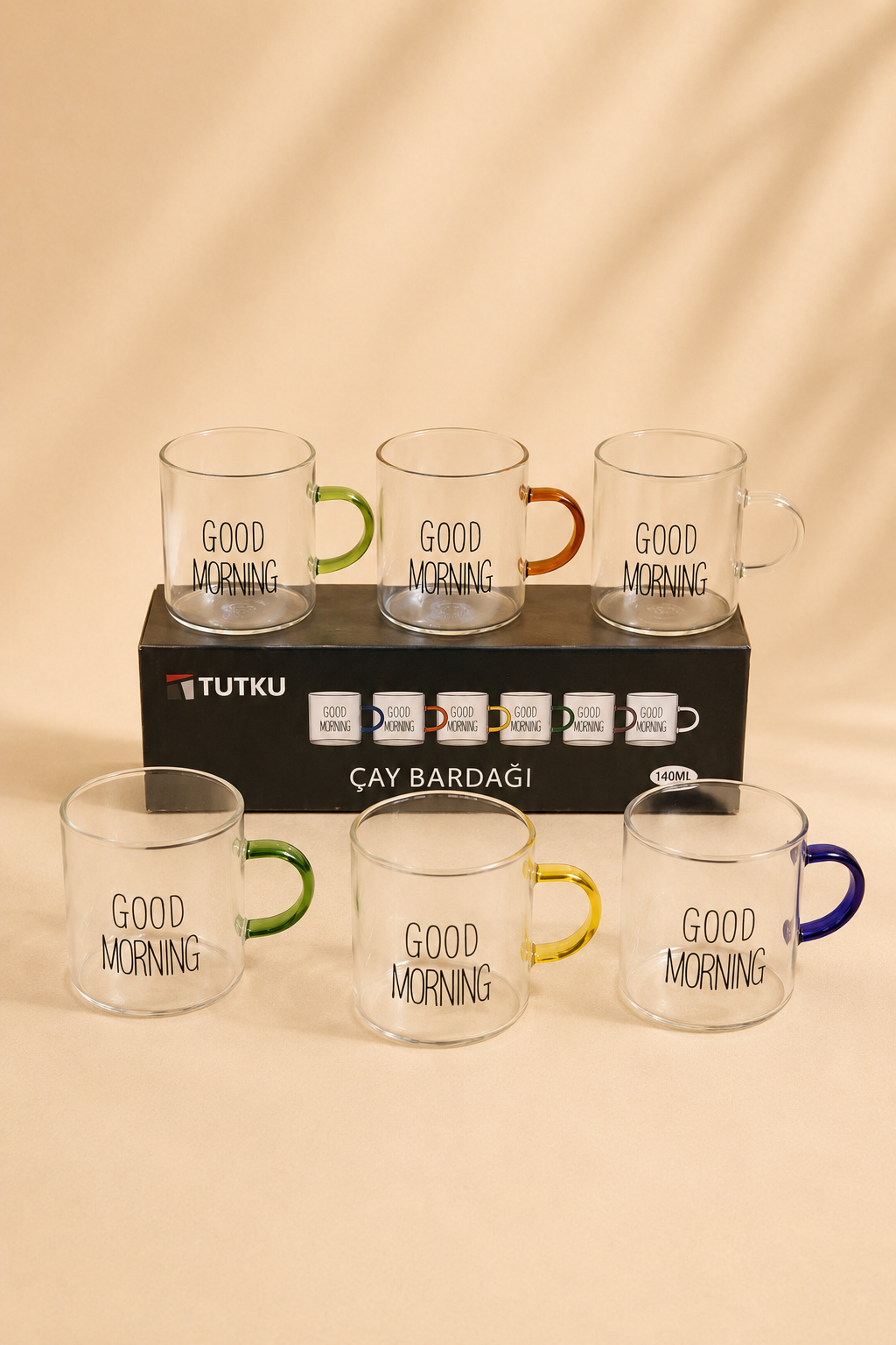 6'lı Borosilikat Cam Espresso Kupa KOD: TUTKU-3055