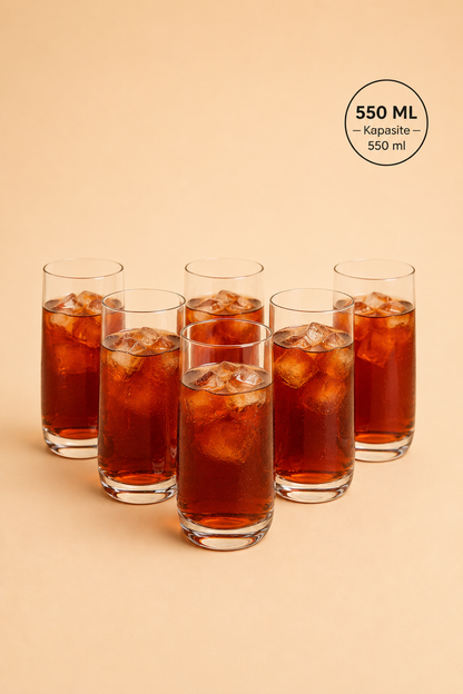 Cam Meşrubat Bardağı 550 ML KOD: TUTKU-744
