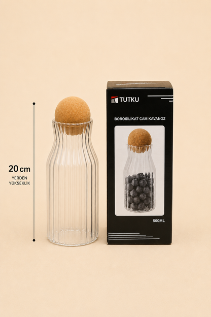 Top Kapaklı Cam Kavanoz 500 Ml KOD: TUTKU-2126