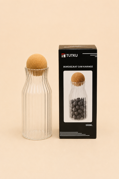 Top Kapaklı Cam Kavanoz 500 Ml KOD: TUTKU-2126