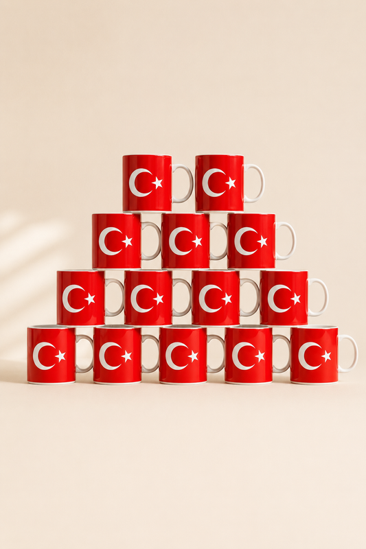 Seramik Ay Yıldız Silindir Kupa KOD: 001081