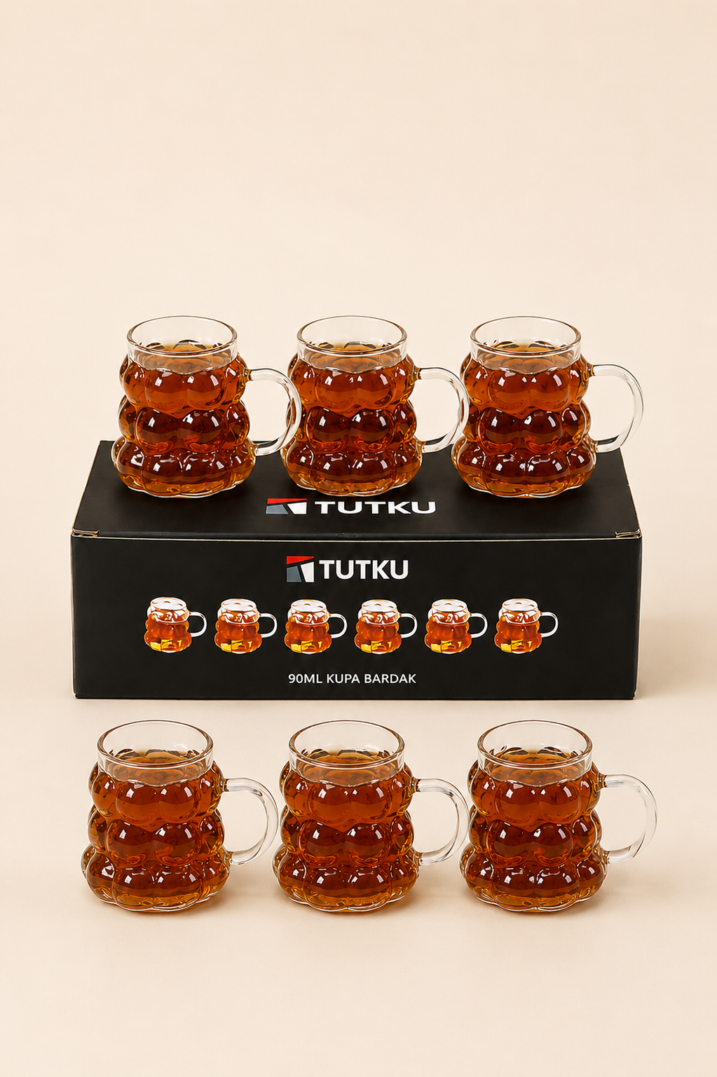 90 Ml Küçük Boy Kahve Yanı Üzüm Kupa KOD: TUTKU-1841