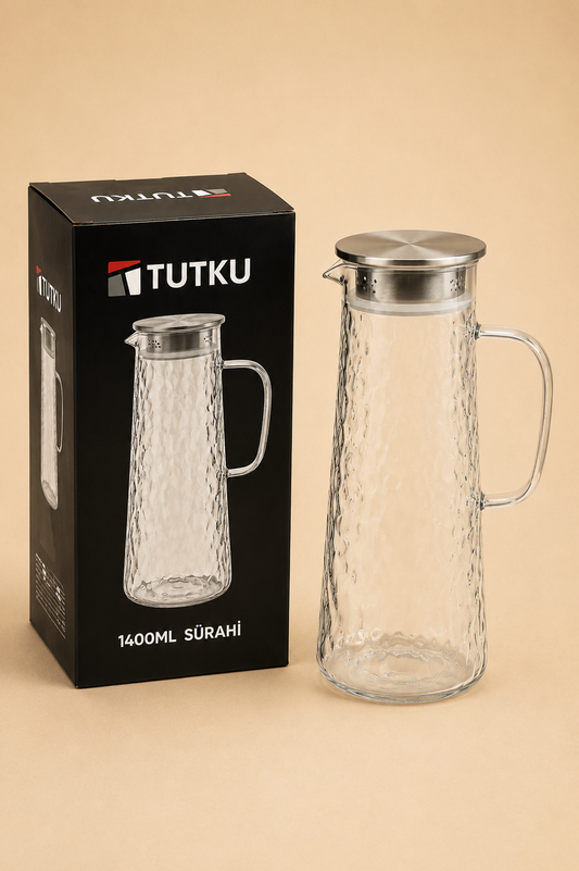 1.4 Litre Metal Kapaklı Cam Sürahi KOD: KT-096