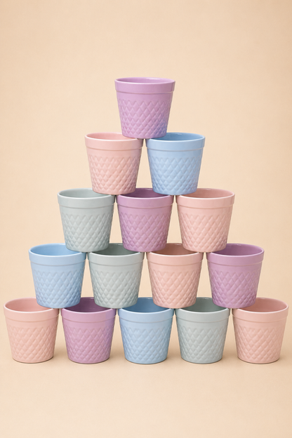 Baklava Desenli Seramik Saksı (13x12 Cm) KOD: 002167
