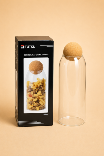Top Kapaklı Cam Kavanoz 1200 ML KOD: TUTKU-2130