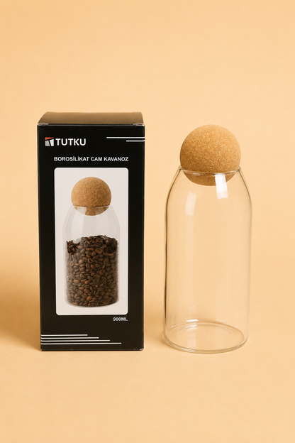 Top Kapaklı Cam Kavanoz 900 Ml KOD: TUTKU-2129