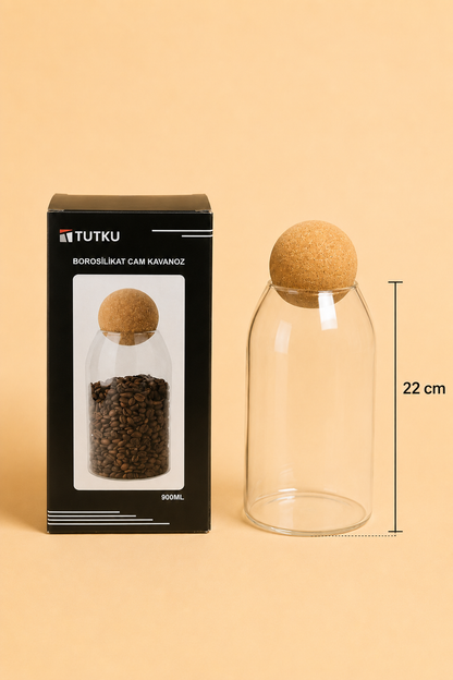 Top Kapaklı Cam Kavanoz 900 Ml KOD: TUTKU-2129