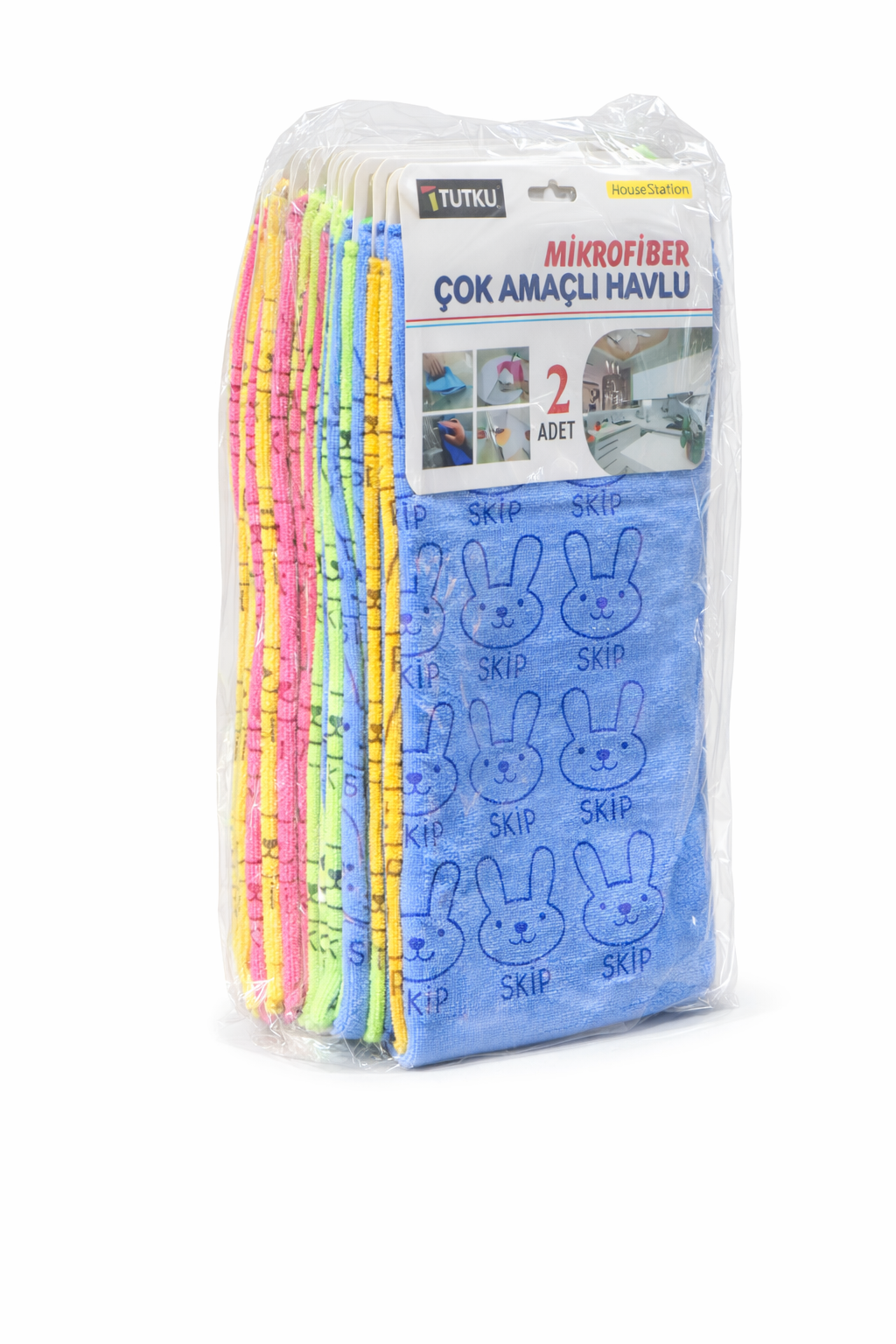 2'li Desenli Mikrofiber Bez (30x30 Cm)  KOD: TUTKU-1933