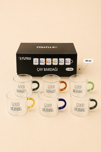 6'lı Borosilikat Cam Espresso Kupa 90 Ml KOD: TUTKU-3054