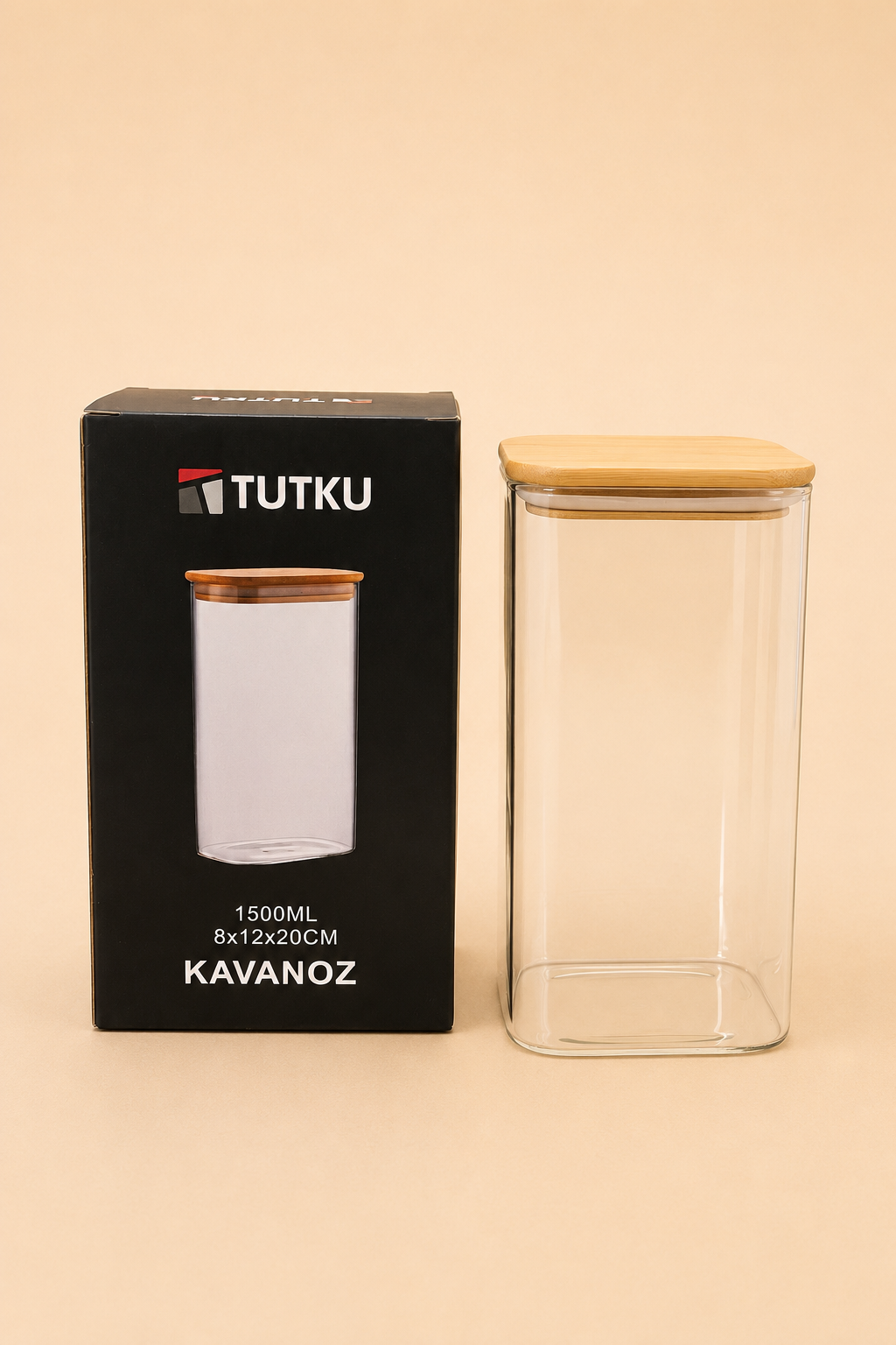 Bambu Kapak Cam Kavanoz KOD: TUTKU-3126