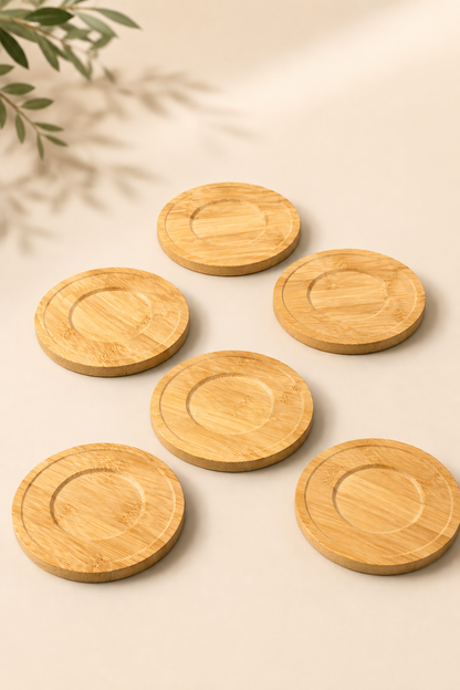 10 Cm Bambu Yuvarlak Çay Tabağı (Adet) KOD: TUTKU-1917