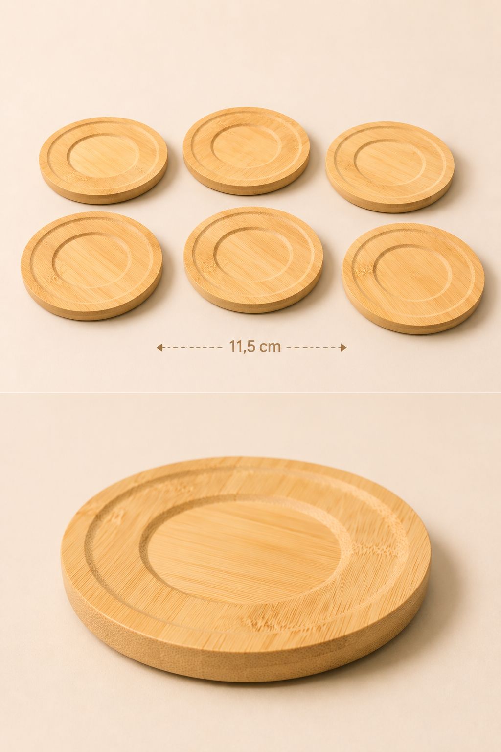11,5 Cm Bambu Yuvarlak Çay Tabağı (Adet) KOD: TUTKU-1150