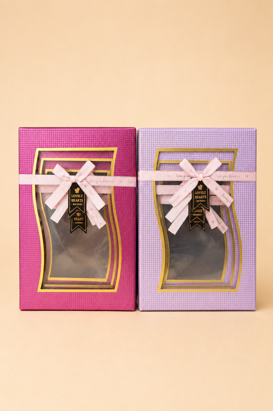 3'lü Kurdela Pencereli Hediyelik Karton Kutu  KOD: TUTKU-2822