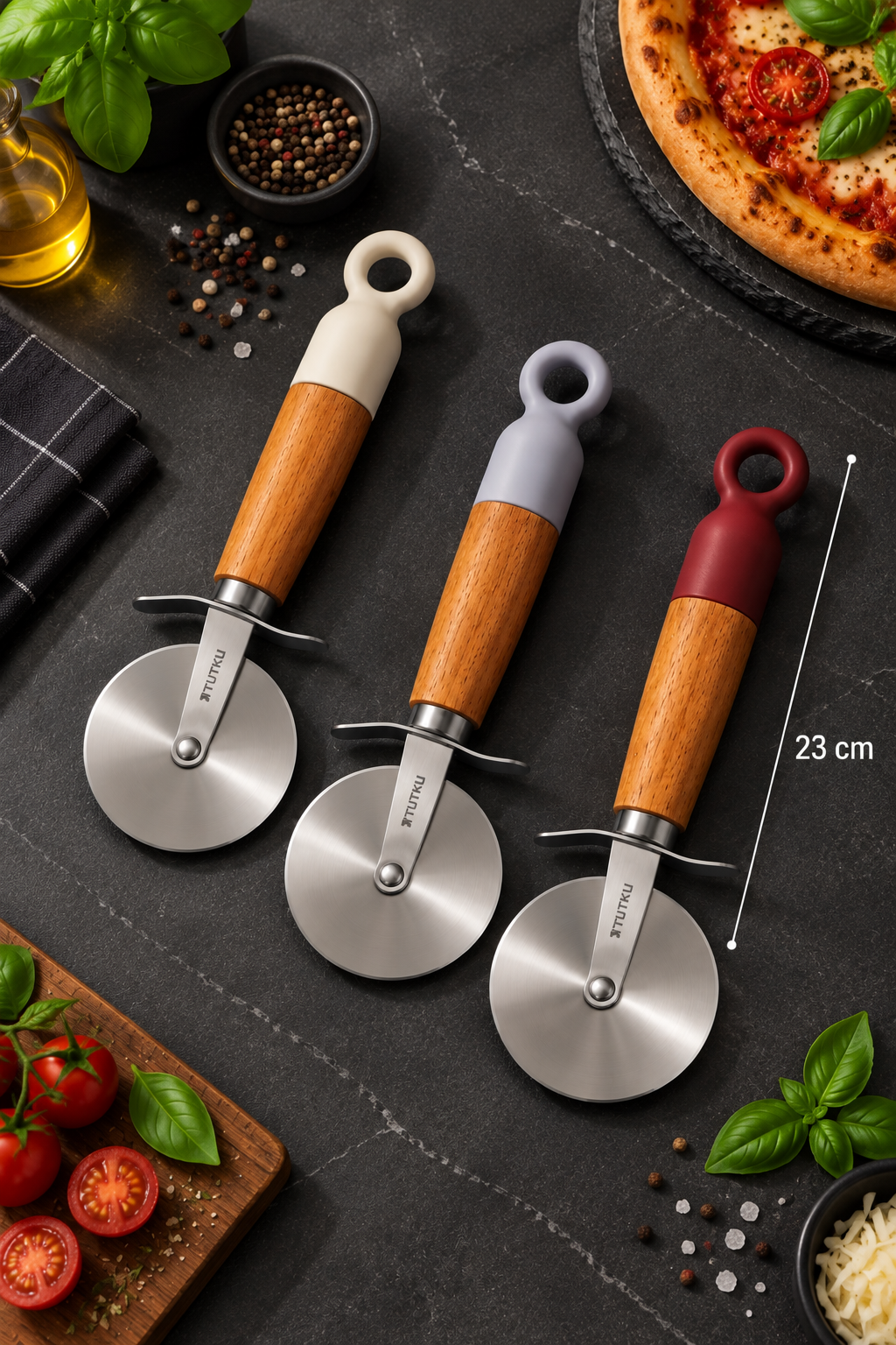 Ahşap Saplı Pizza Bıçağı - 2. görsel