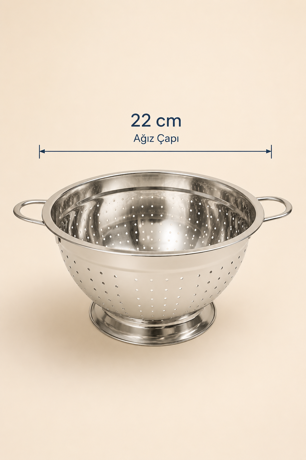 Paslanmaz Çelik Süzgeç 22 Cm KOD: TUTKU-3297