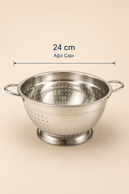 Paslanma Çelik Süzgeç 24 Cm KOD: TUTKU-3296