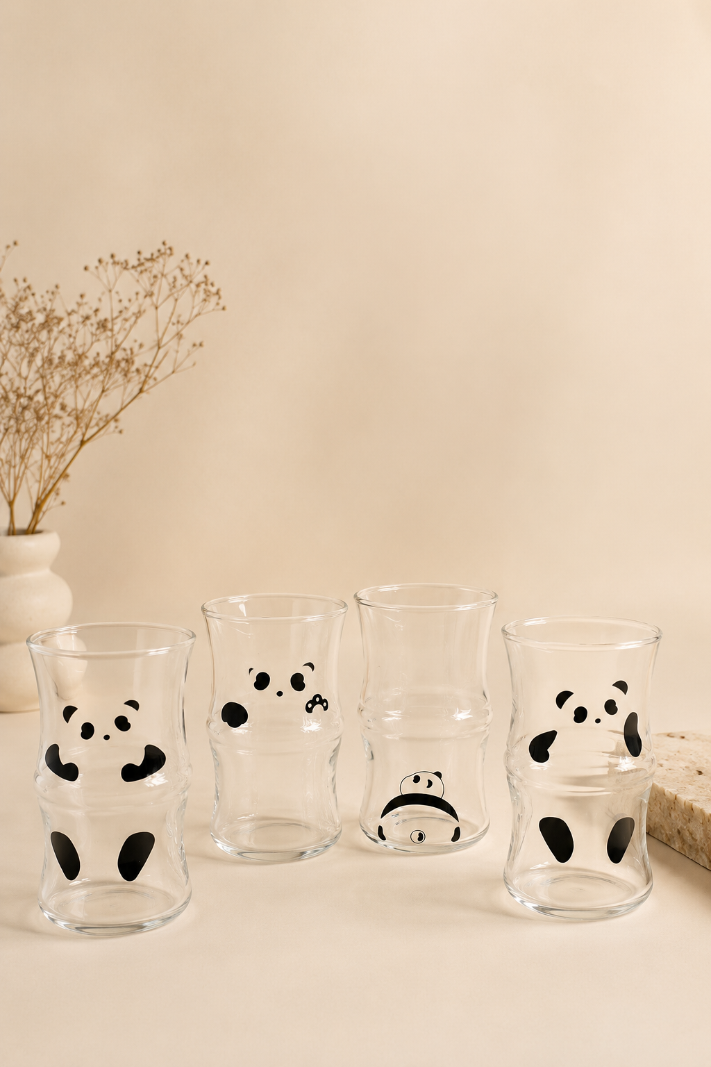 420 Ml Panda Cam Bardak (Adet) KOD: TUTKU-708