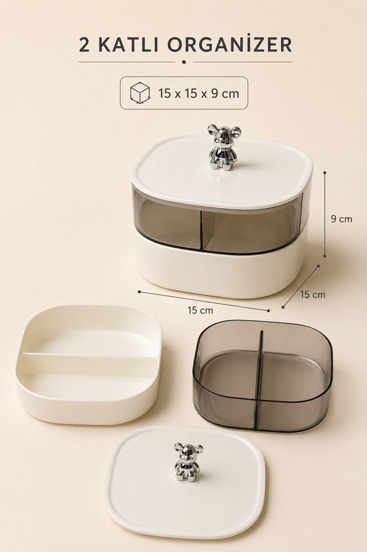 2 Katlı 4 Bölmeli Organizer KOD: TUTKU-3325