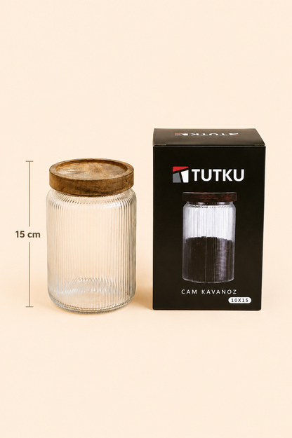 Akasya Kapaklı Cam Kavanoz KOD: TUTKU-3048