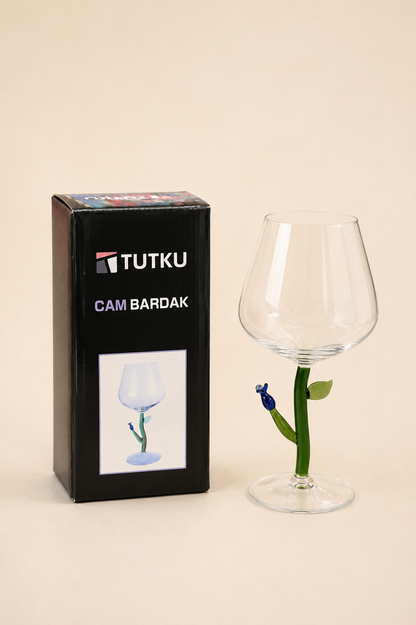 Büyük Cam Kadeh Yapraklı Model (Adet) KOD: TUTKU-1296