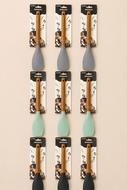 30 Cm Ahşap Saplı Silikon Spatula KOD: TUTKU-2589