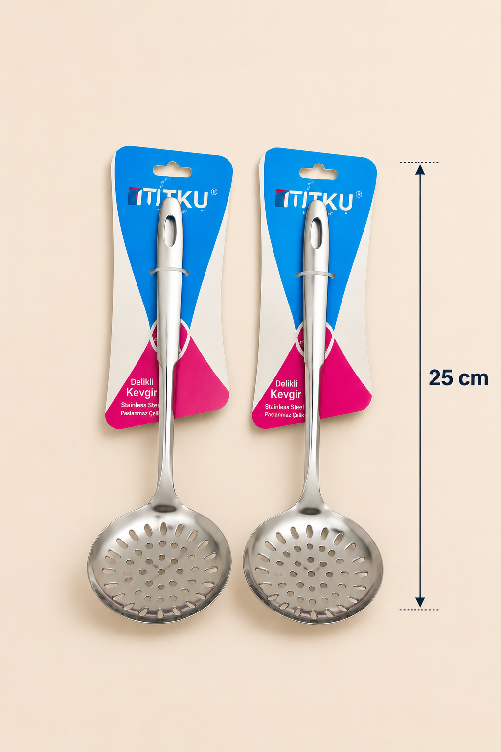 Çelik Servis Kaşığı Kevgir 25 Cm KOD: TUTKU-3337