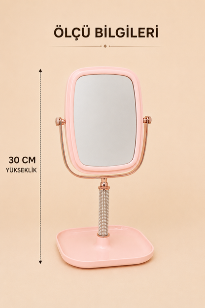 30 Cm Plastik Taşlı Kare Ayna KOD: TUTKU-831