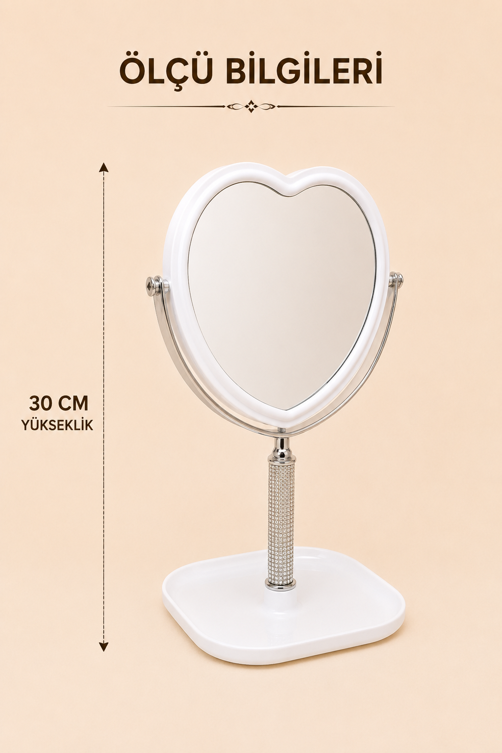 Plastik Taşlı Kalpli Ayna KOD: TUTKU-836