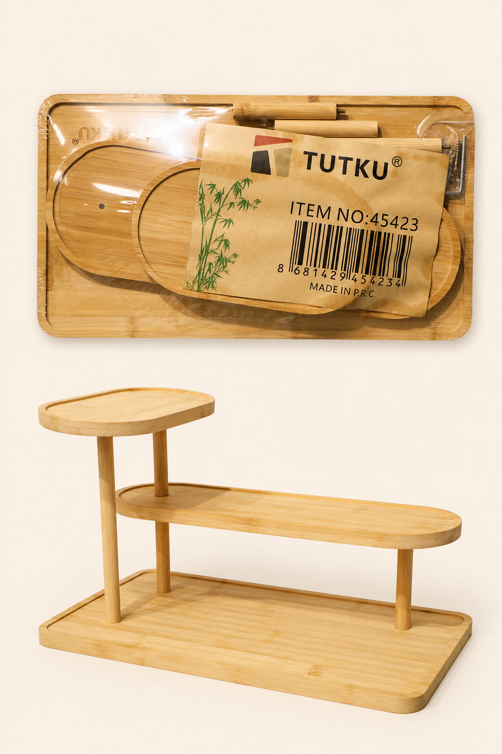 Bambu 3 Katlı Sunumluk KOD:TUTKU-3405