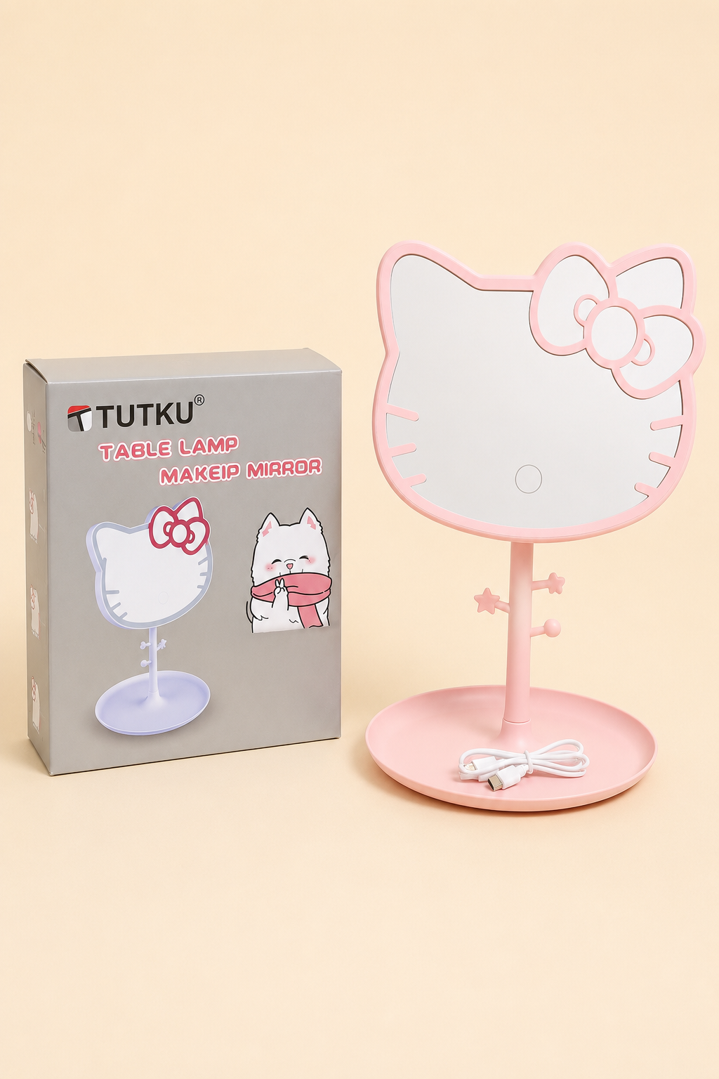 Plastik Ayak Ledli Kedi Ayna KOD:TUTKU-3439